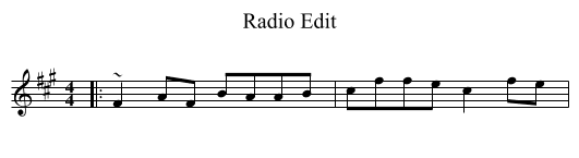 Radio Edit - staff notation