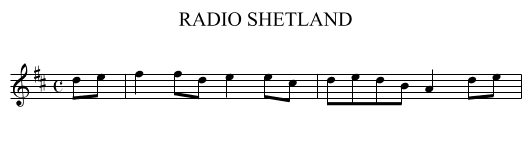 RADIO SHETLAND - staff notation