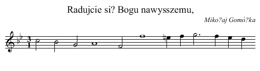 Radujcie si? Bogu nawysszemu, - staff notation