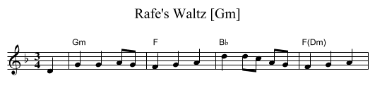 Rafe's Waltz [Gm] - staff notation