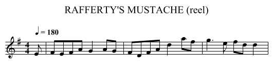 RAFFERTY'S MUSTACHE (reel) - staff notation