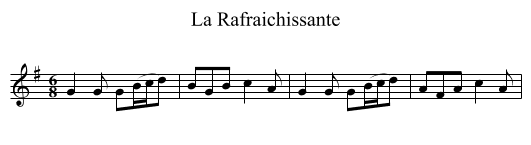 Rafraichissante, La - staff notation