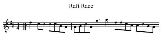 Raft Race - staff notation