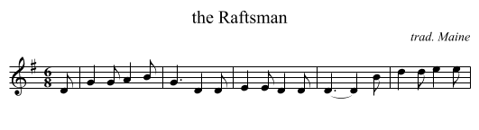 Raftsman, the  - staff notation