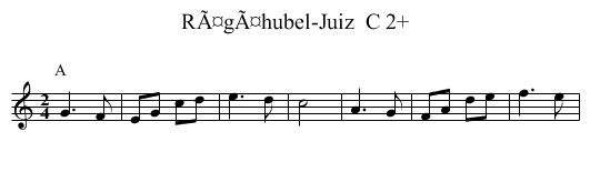 RÃ¤gÃ¤hubel-Juiz  C 2+ - staff notation