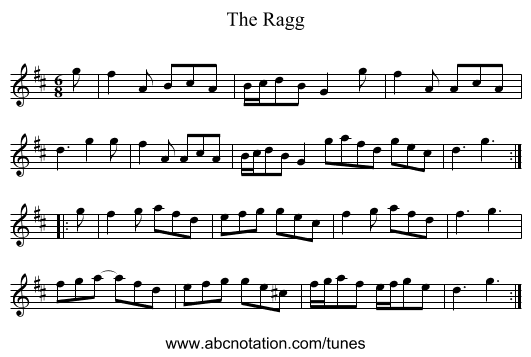 Ragg, The - staff notation