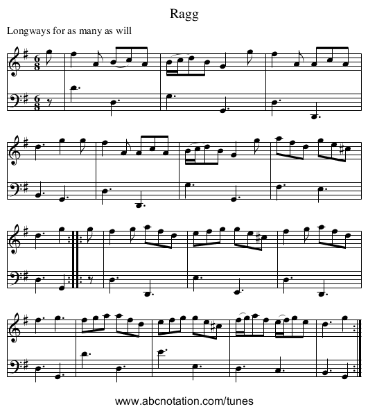 Ragg - staff notation