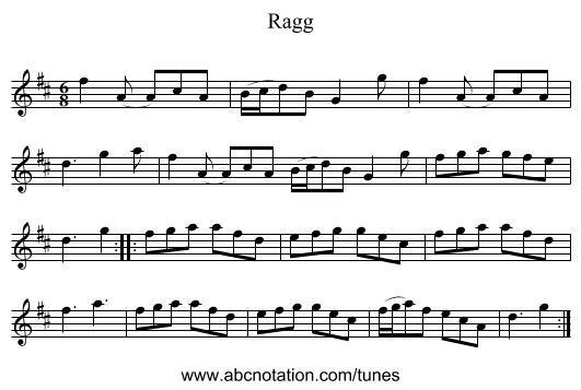 Ragg - staff notation