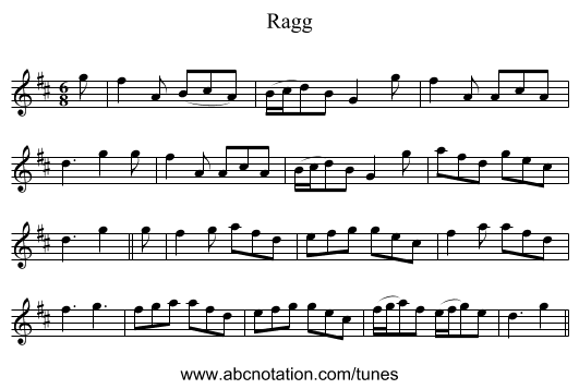 Ragg - staff notation