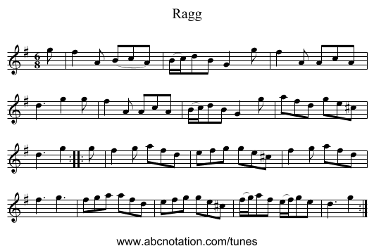 Ragg - staff notation