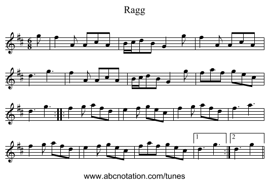 Ragg - staff notation