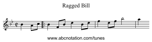 Ragged Bill - staff notation