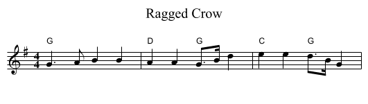 Ragged Crow - staff notation