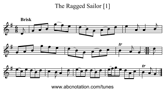 Ragged Sailor [1], The - staff notation