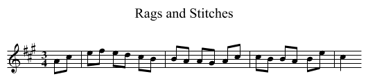 Rags and Stitches - staff notation