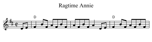 Ragtime Annie - staff notation