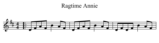 Ragtime Annie - staff notation