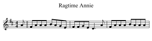Ragtime Annie - staff notation
