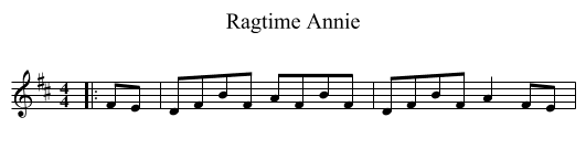 Ragtime Annie - staff notation