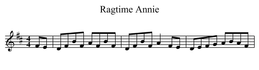Ragtime Annie - staff notation