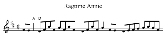 Ragtime Annie - staff notation