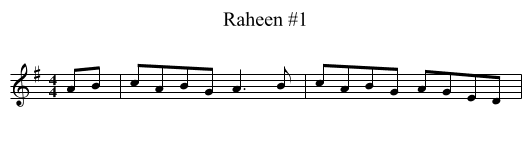 Raheen #1 - staff notation