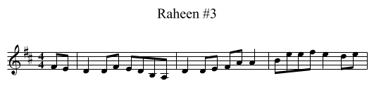 Raheen #3 - staff notation