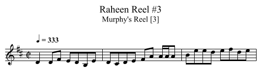 Raheen Reel #3 - staff notation