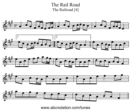 Rail Road, The - staff notation