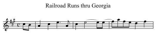 Railroad Runs thru Georgia - staff notation