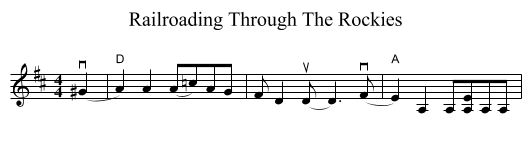 Railroading Through The Rockies - staff notation