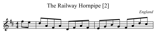 Railway Hornpipe [2], The - staff notation