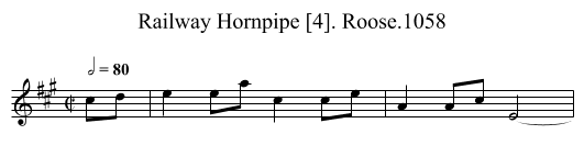 Railway Hornpipe [4]. Roose.1058 - staff notation