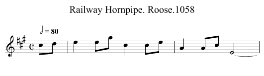 Railway Hornpipe. Roose.1058 - staff notation