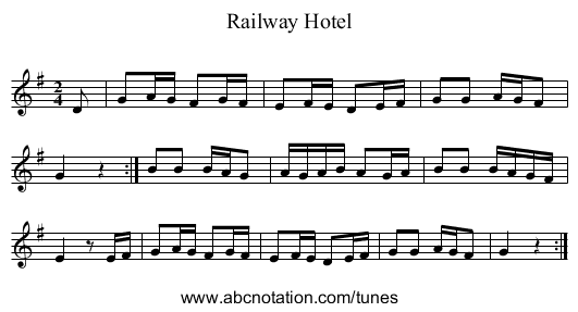Railway Hotel - staff notation