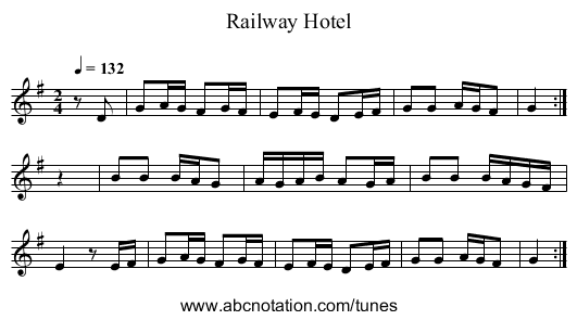 Railway Hotel - staff notation