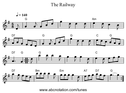 Railway, The - staff notation