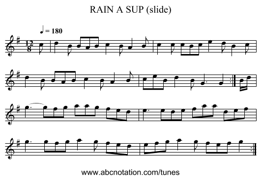 RAIN A SUP (slide) - staff notation