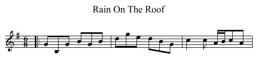 Rain On The Roof - staff notation