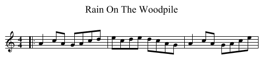 Rain On The Woodpile - staff notation