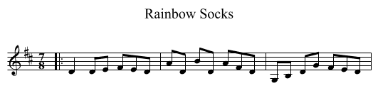 Rainbow Socks - staff notation