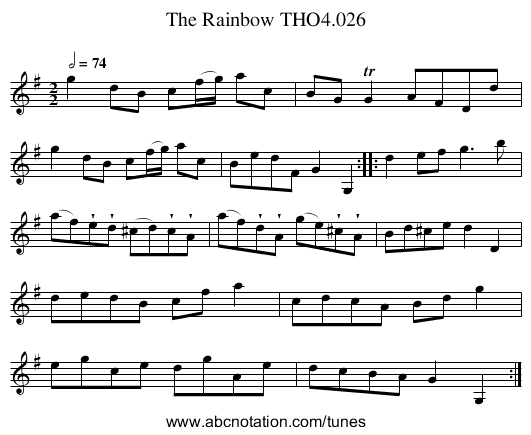 Rainbow THO4.026, The - staff notation