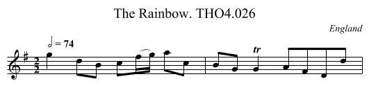 Rainbow. THO4.026, The - staff notation