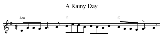 Rainy Day, A - staff notation