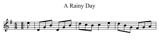 Rainy Day, A  - staff notation