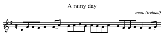 rainy day, A  - staff notation
