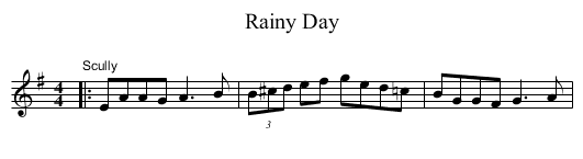Rainy Day - staff notation