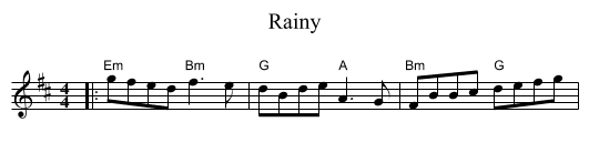 Rainy - staff notation