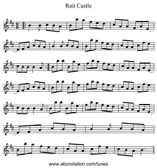 Rait Castle - staff notation