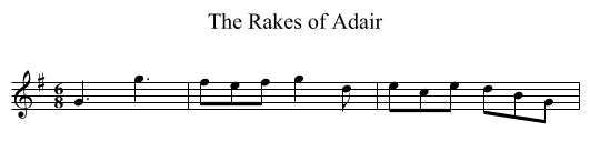 Rakes of Adair, The - staff notation